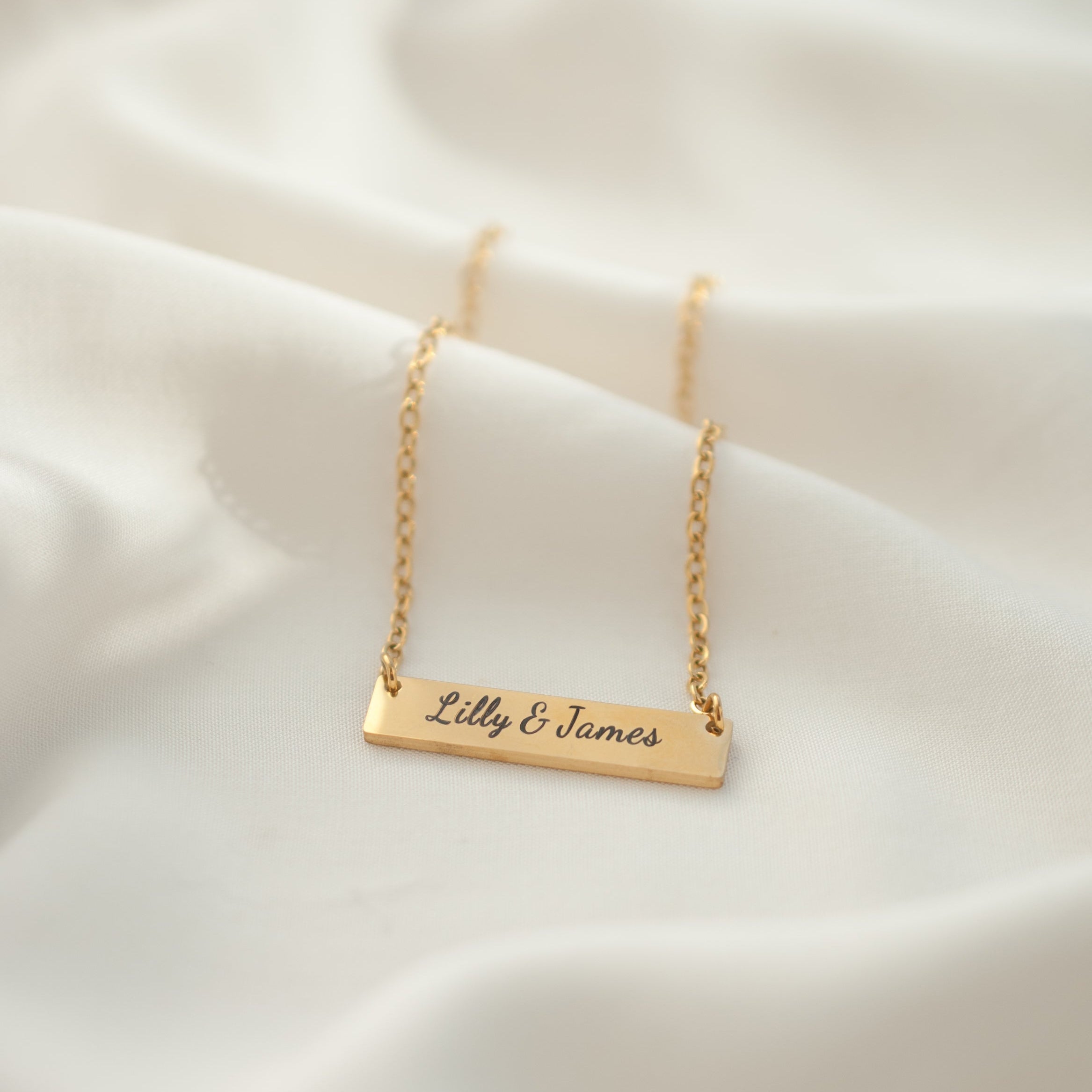 Gold Bar Necklace 14k Gold Name Necklace Mens 14k Solid Gold Bar